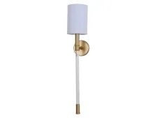 NEWPORT 3550 3555/A brass , Бра, Brass Shade white L12*H64*Sp15,7 cm E14 1*40W