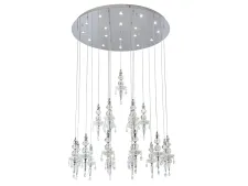 NEWPORT 8360 8360/1000 chrome , Люстра, Chrome Clear crystal D100*H37/250 cm GU4 18*5W+19*2W 3000K 11520Lm