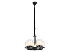NEWPORT 35000 35005/С, Люстра, Black+gold Shade glass D50*H35,5 cm Е14 5*40W