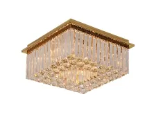 NEWPORT 8400 8401/80 PL gold , Потолочный светильник, Gold Clear glass 80*80*H25 cm G9 20*40W