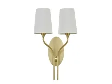 NEWPORT 3550 3554/A brass , Бра, Brass Shade beige L28,5*H50*Sp17,1 cm E14 2*40W